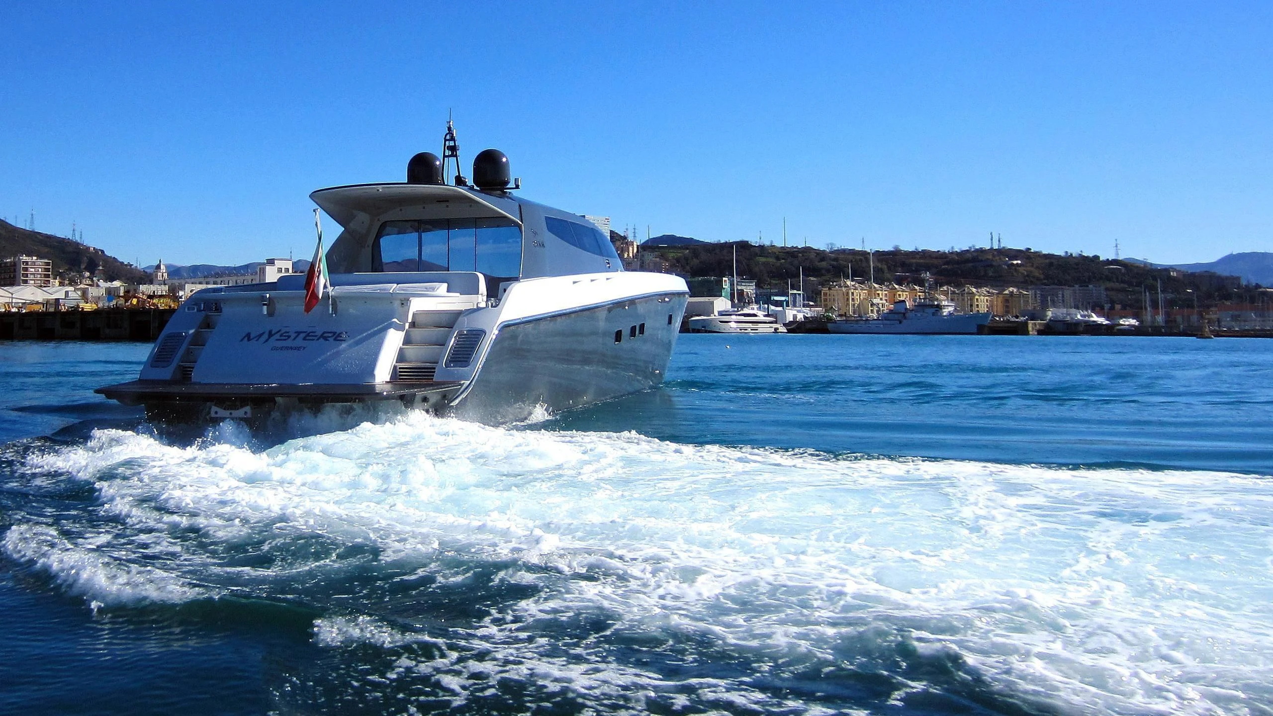 a boat on the water aboard MYSTERE Yacht for Sale