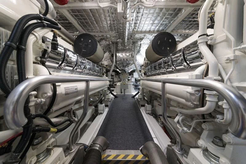 a large metal machine aboard MYSTERE Yacht for Sale
