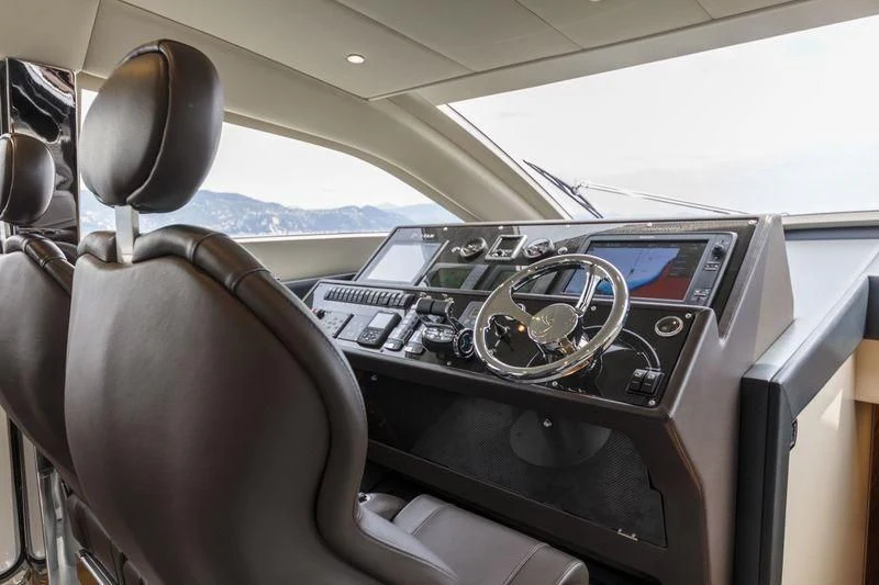 the inside of a car aboard MYSTERE Yacht for Sale