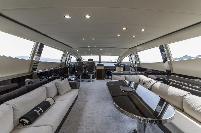 inside of a car aboard MYSTERE Yacht for Sale