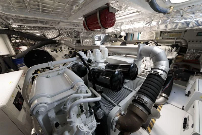 a machine with a large amount of pipes aboard MYSTERE Yacht for Sale