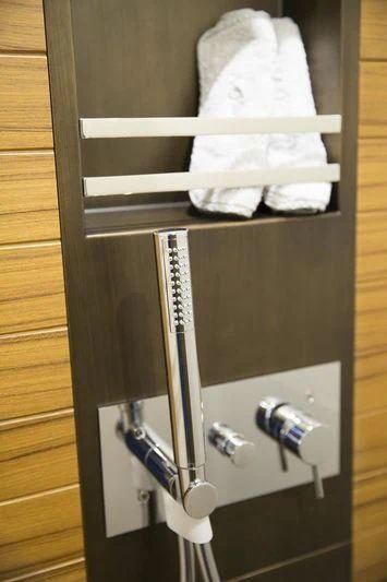 a white towel on a bar aboard MYSTERE Yacht for Sale