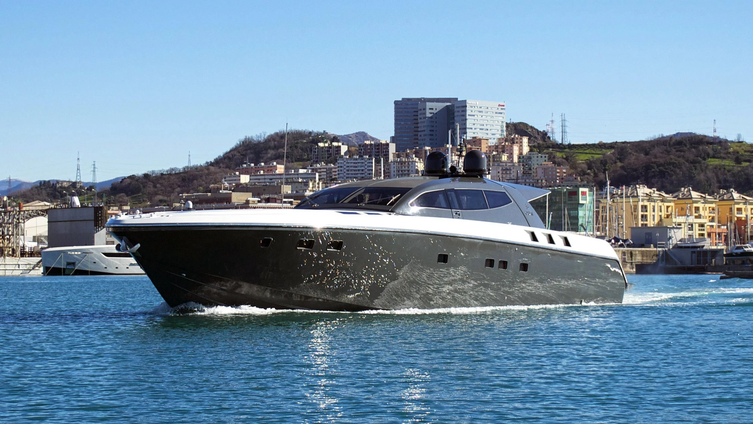 a yacht on the water aboard MYSTERE Yacht for Sale