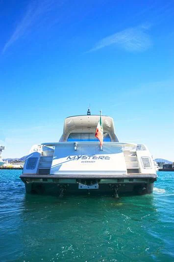 a boat on the water aboard MYSTERE Yacht for Sale