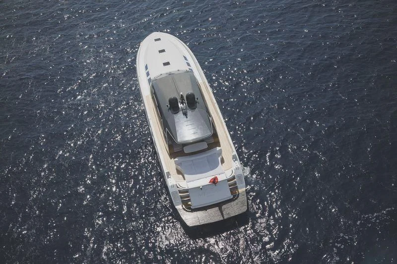 a white rectangular object on a black surface aboard MYSTERE Yacht for Sale