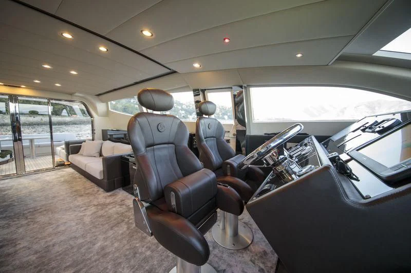 inside of a car aboard MYSTERE Yacht for Sale