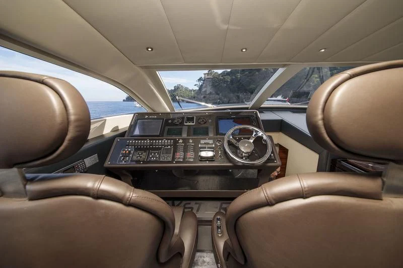 the interior of a car aboard MYSTERE Yacht for Sale