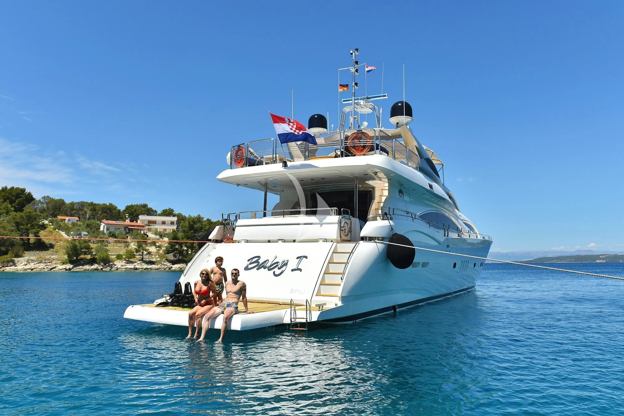 a boat with people on it aboard BABY I Yacht for Sale