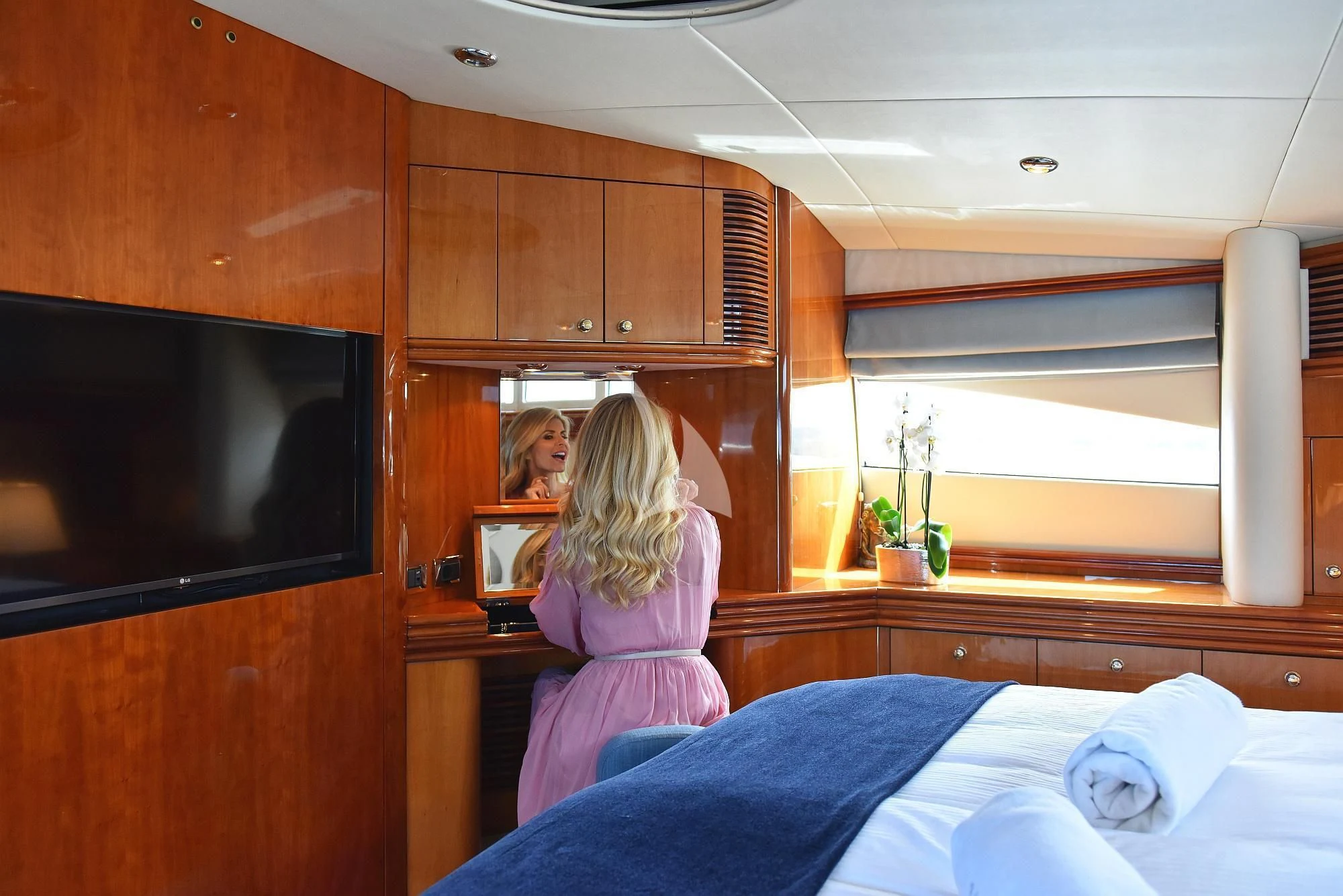 a person standing in a room aboard BABY I Yacht for Sale