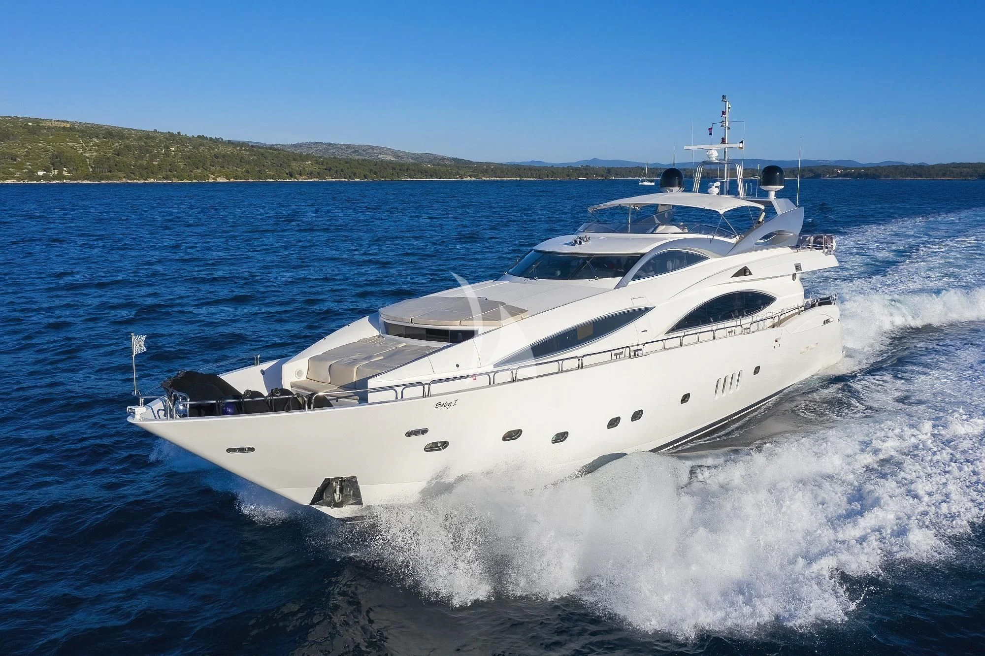 a white yacht on the water aboard BABY I Yacht for Sale