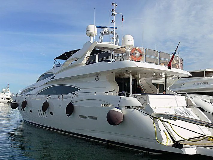 a large white yacht aboard BABY I Yacht for Sale