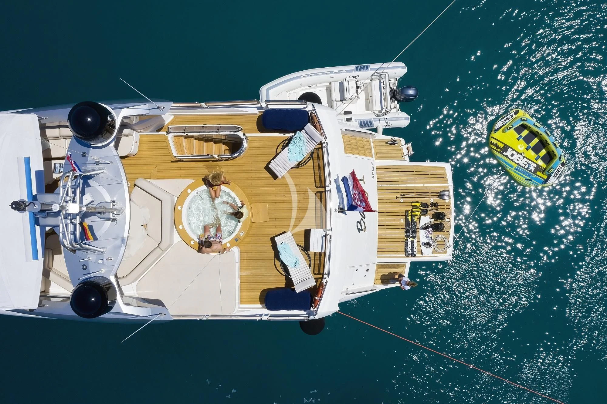 a space shuttle on a planet aboard BABY I Yacht for Sale