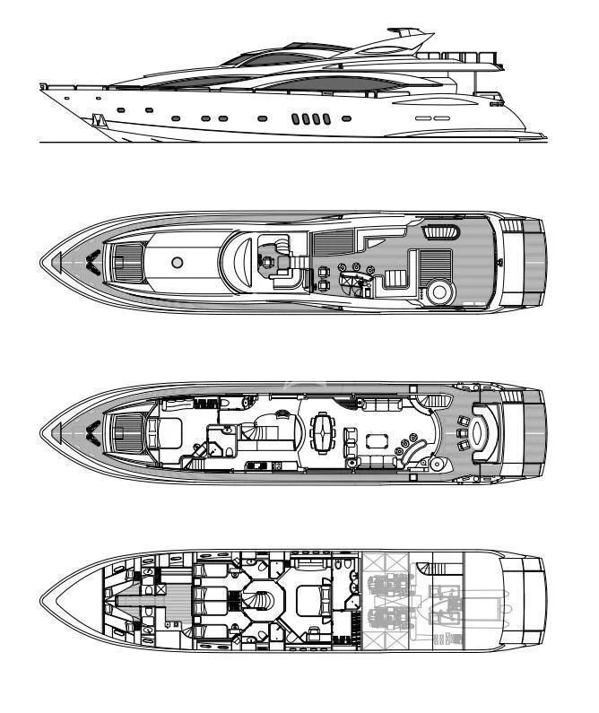 diagram, engineering drawing aboard BABY I Yacht for Sale