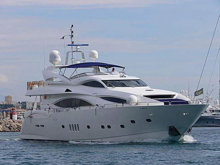 a white yacht in the water aboard BABY I Yacht for Sale