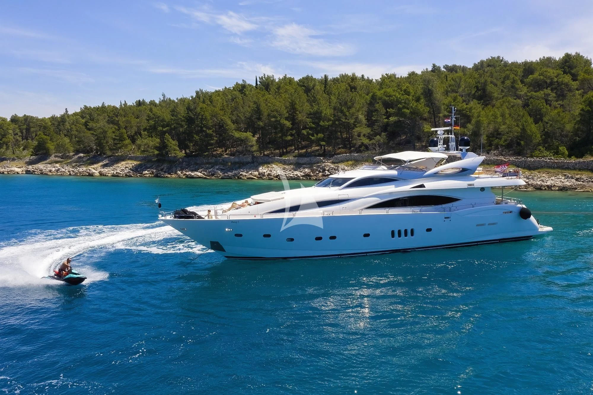a boat on the water aboard BABY I Yacht for Sale