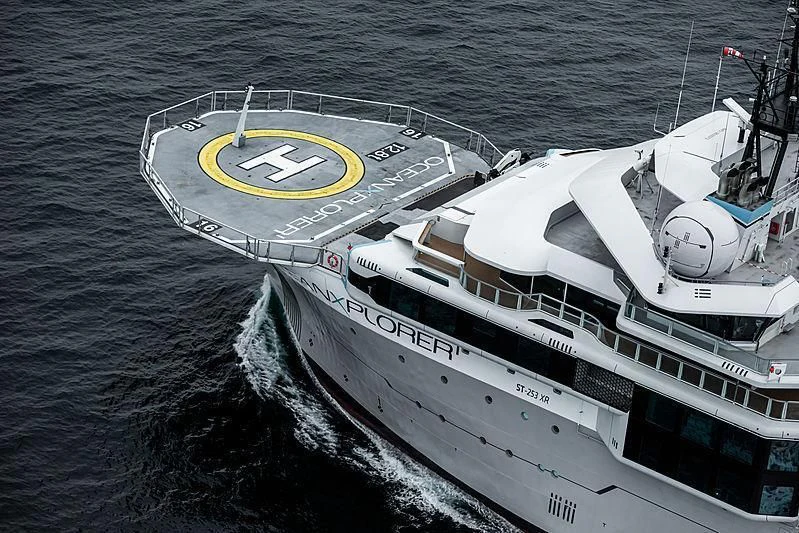 a ship in the water aboard OCEANXPLORER 1 Yacht for Sale