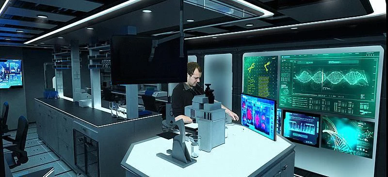 a person working in an office aboard OCEANXPLORER 1 Yacht for Sale