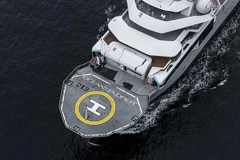 a ship in the water aboard OCEANXPLORER 1 Yacht for Sale