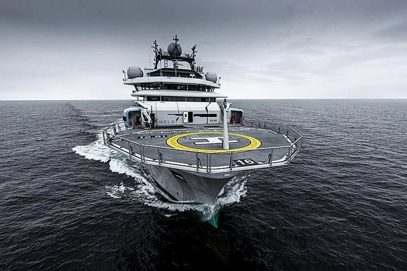 a boat in the water aboard OCEANXPLORER 1 Yacht for Sale