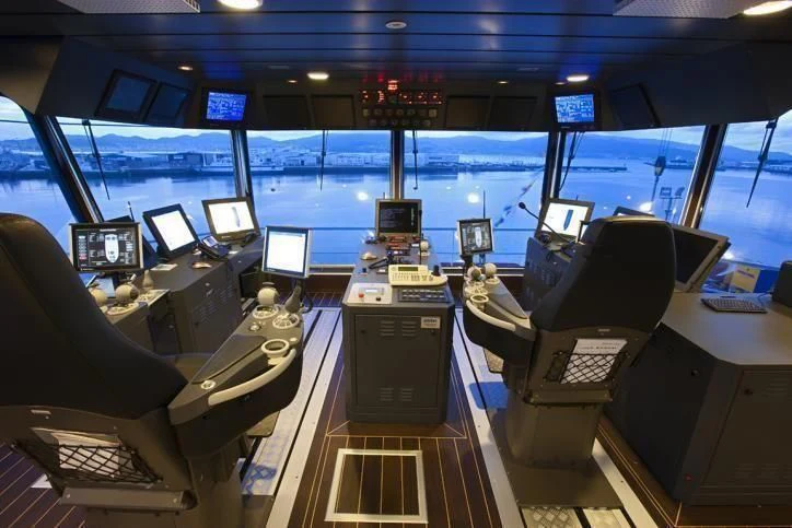 a room full of computers aboard OCEANXPLORER 1 Yacht for Sale