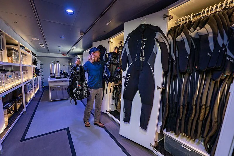 a person in a store aboard OCEANXPLORER 1 Yacht for Sale