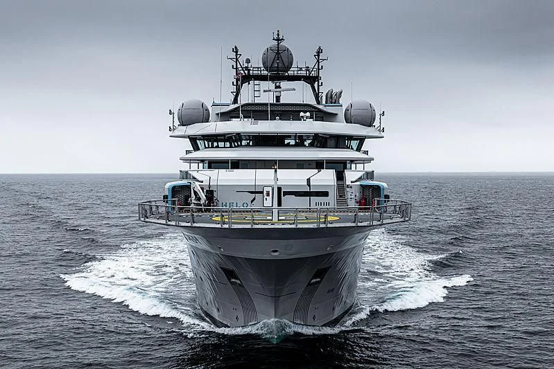 a large ship on the water aboard OCEANXPLORER 1 Yacht for Sale
