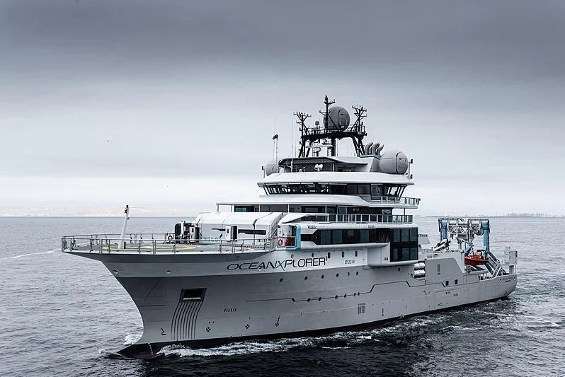 a large white ship aboard OCEANXPLORER 1 Yacht for Sale