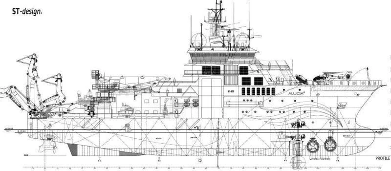 diagram, engineering drawing aboard OCEANXPLORER 1 Yacht for Sale