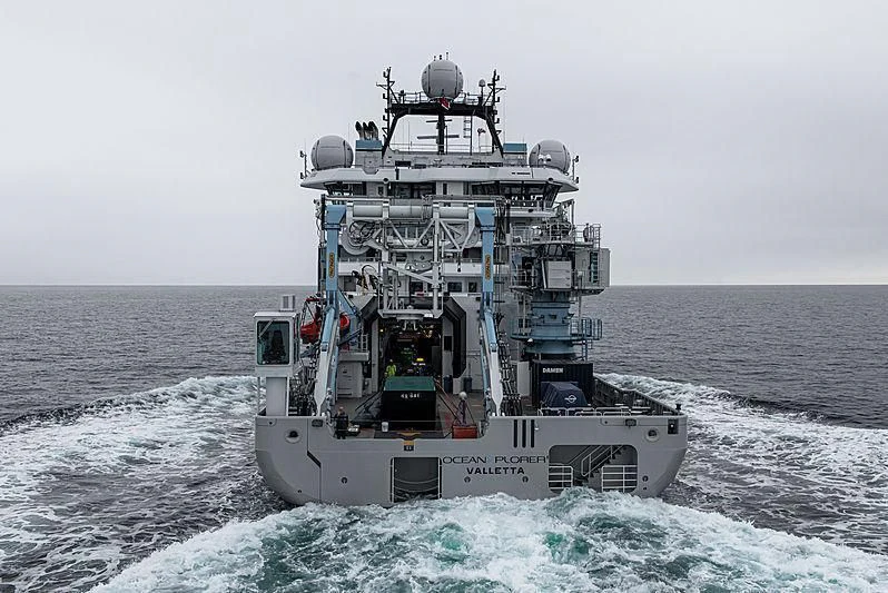 a ship in the water aboard OCEANXPLORER 1 Yacht for Sale