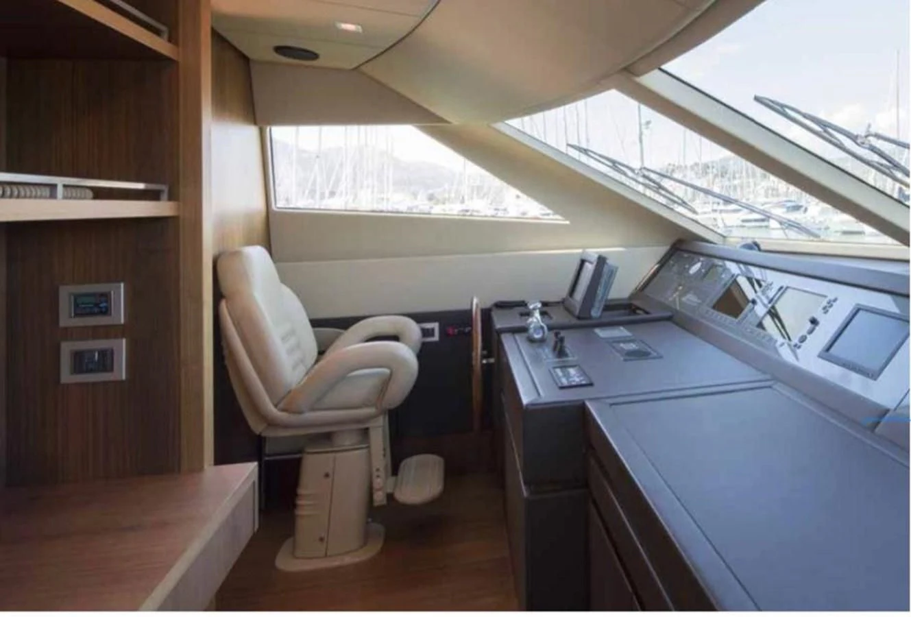 a room with a desk and a chair aboard MARIS STELLA Yacht for Sale