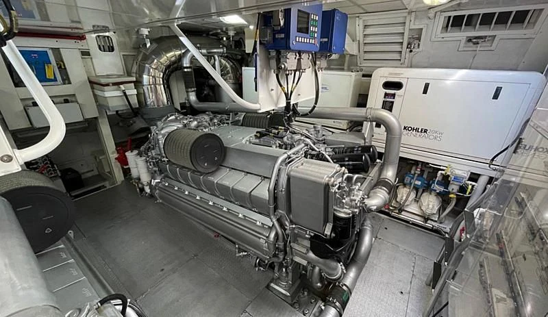 a large machine in a factory aboard PALOMA Yacht for Sale