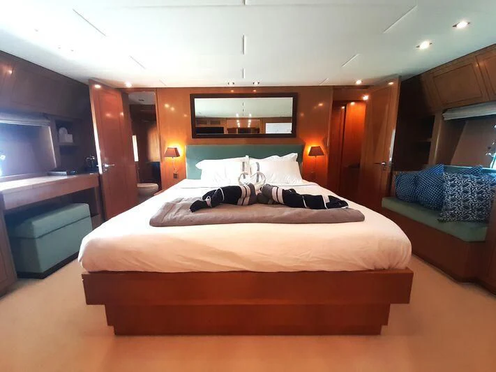 a bed in a hotel room aboard PALOMA Yacht for Sale