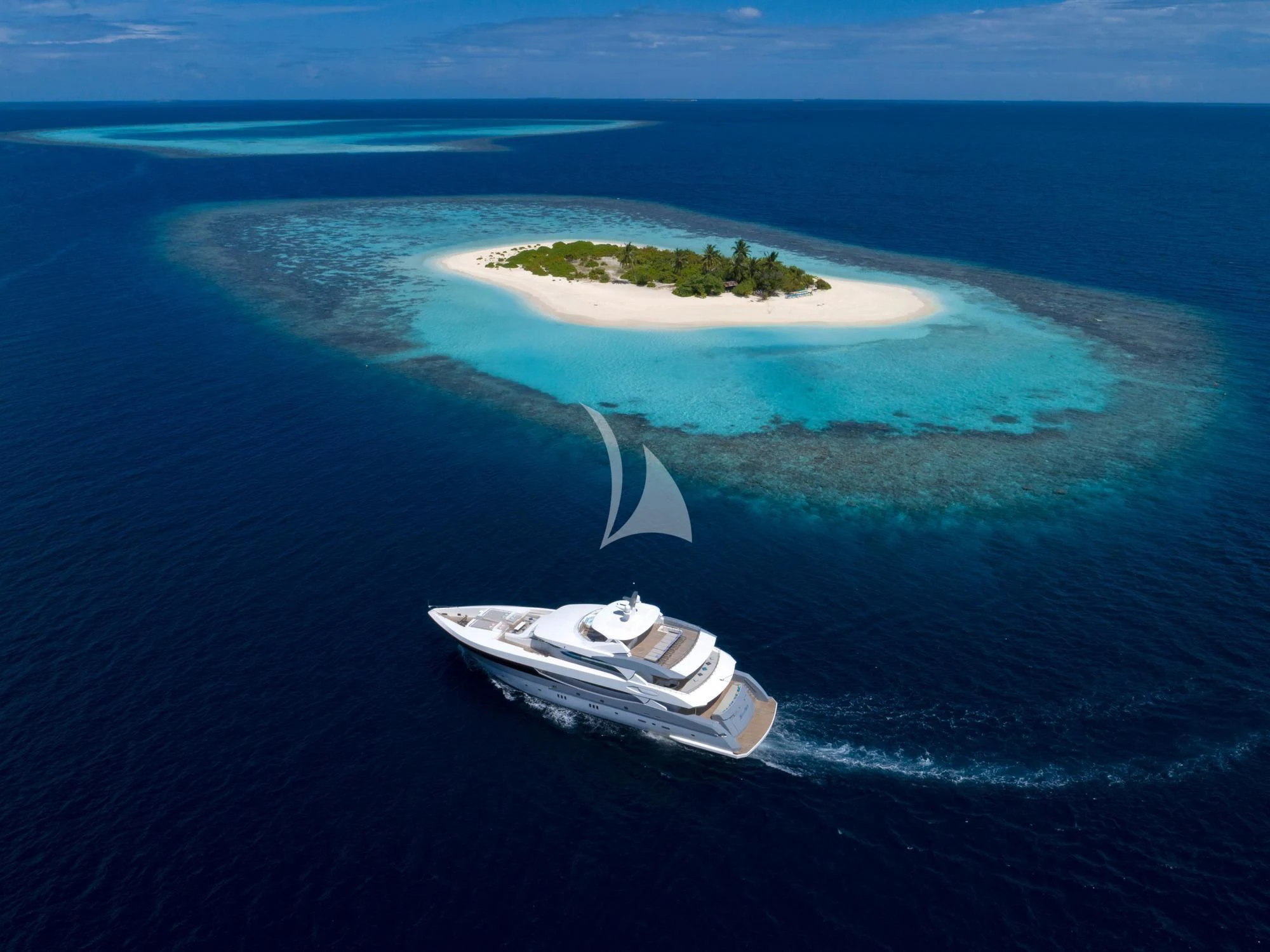 a small island with a small island aboard SEAREX Yacht for Sale