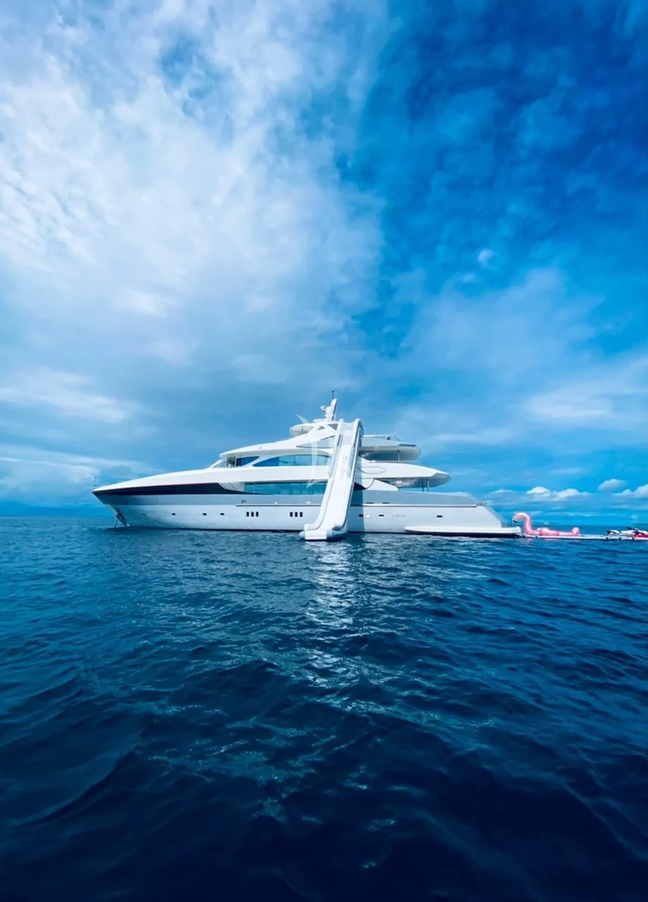 a white yacht in the water aboard SEAREX Yacht for Sale