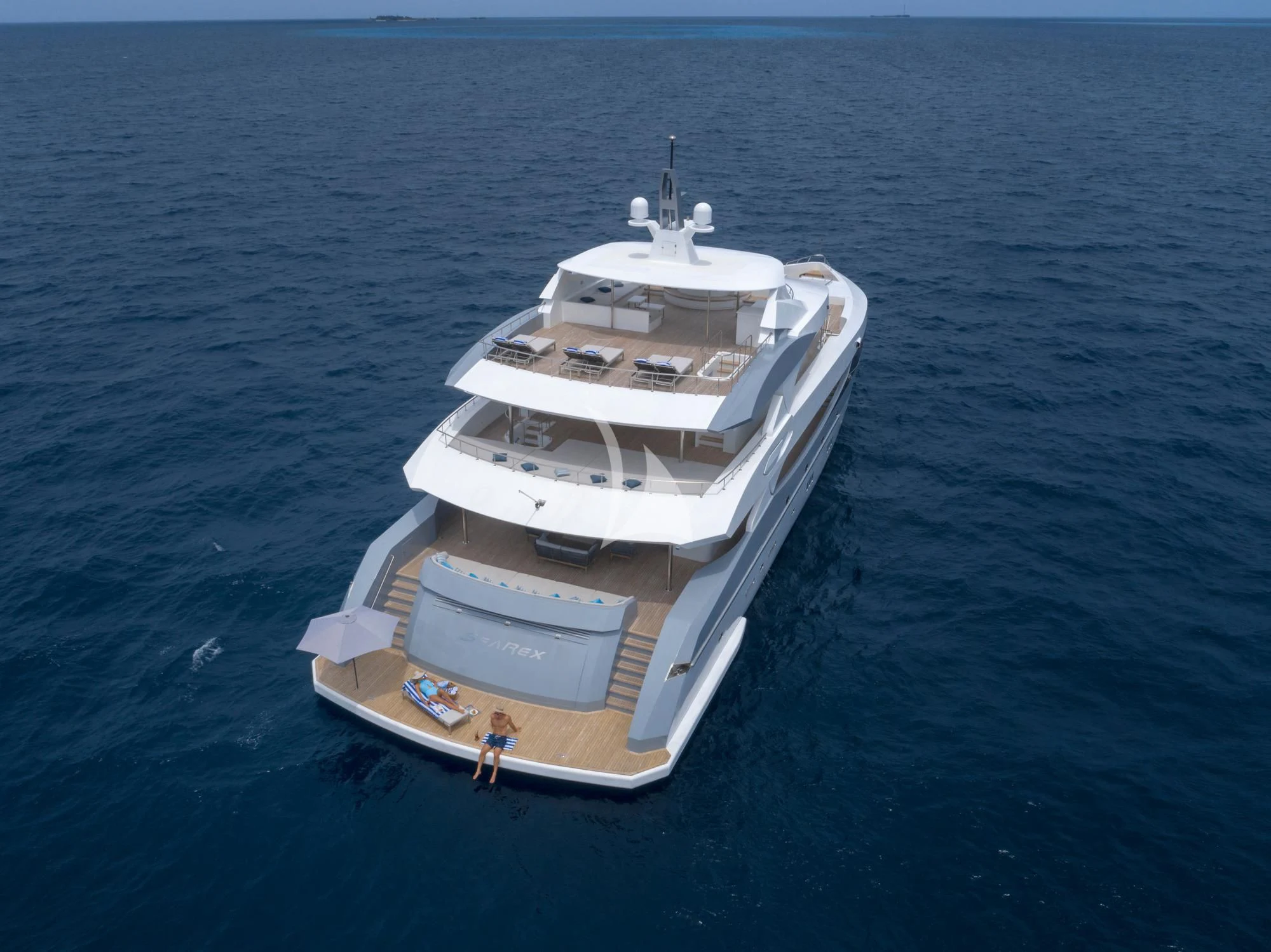 a large ship in the water aboard SEAREX Yacht for Sale