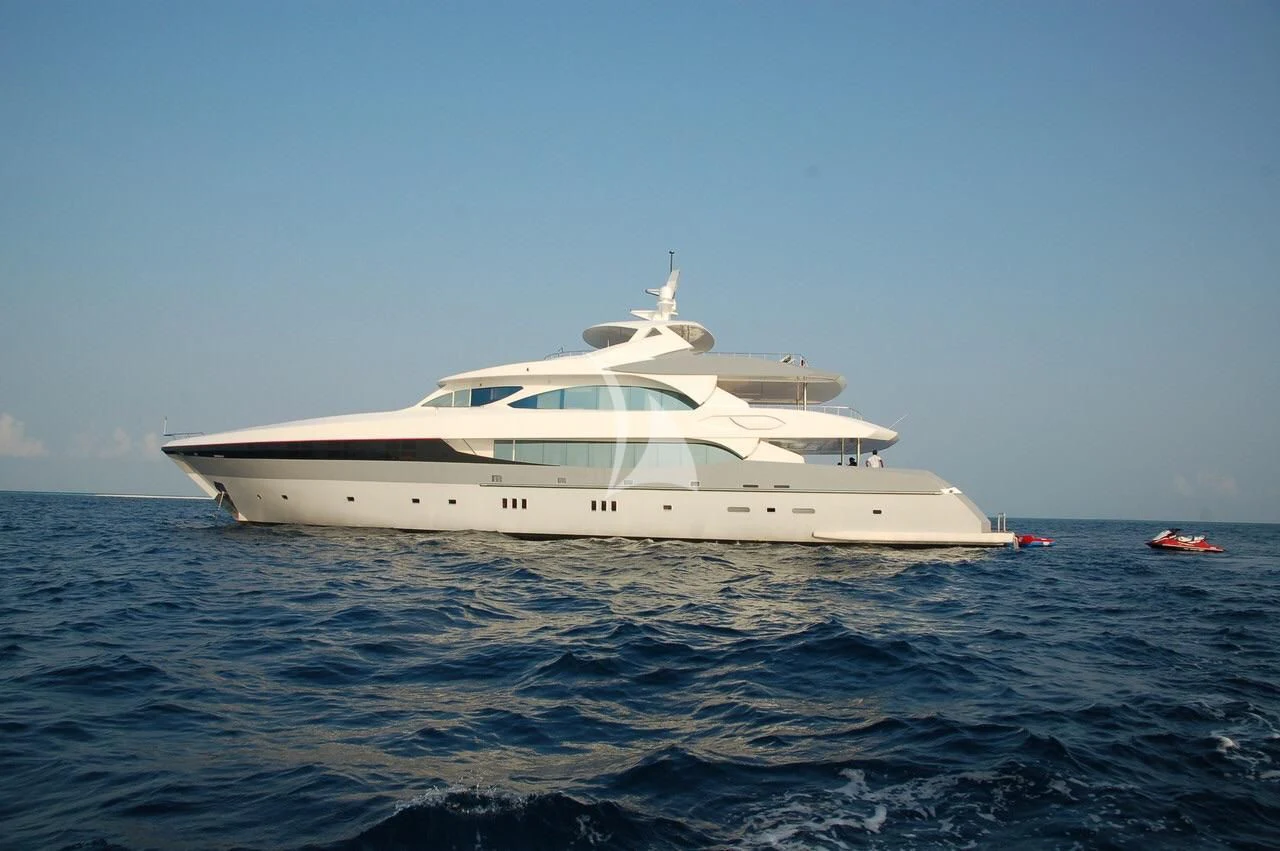 a white yacht in the water aboard SEAREX Yacht for Sale