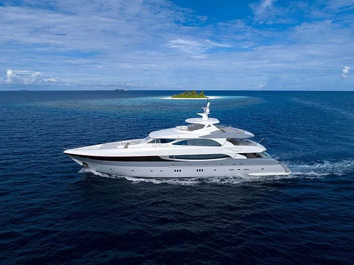 a white yacht in the water aboard SEAREX Yacht for Sale