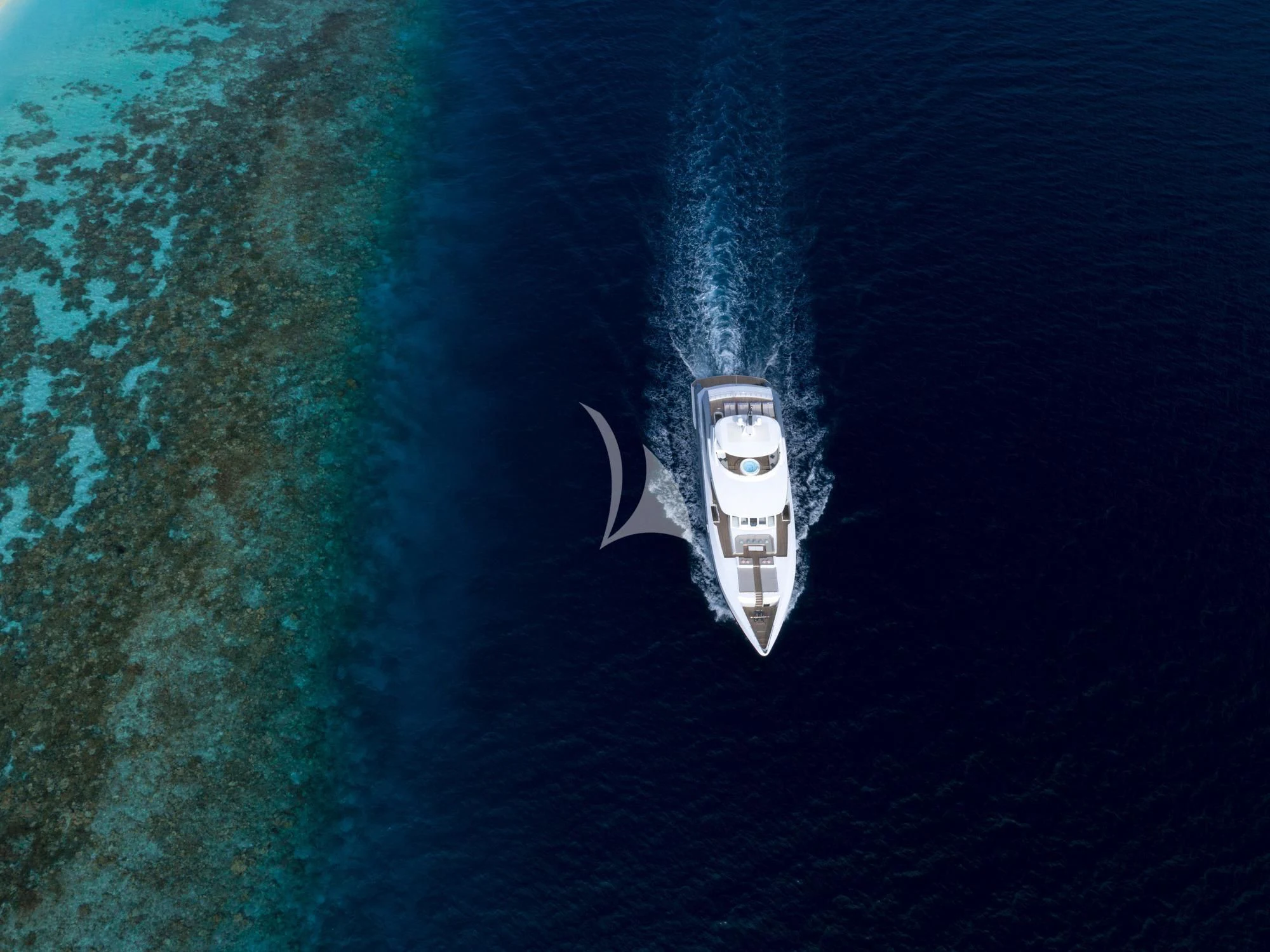 a space shuttle flying over a planet aboard SEAREX Yacht for Sale