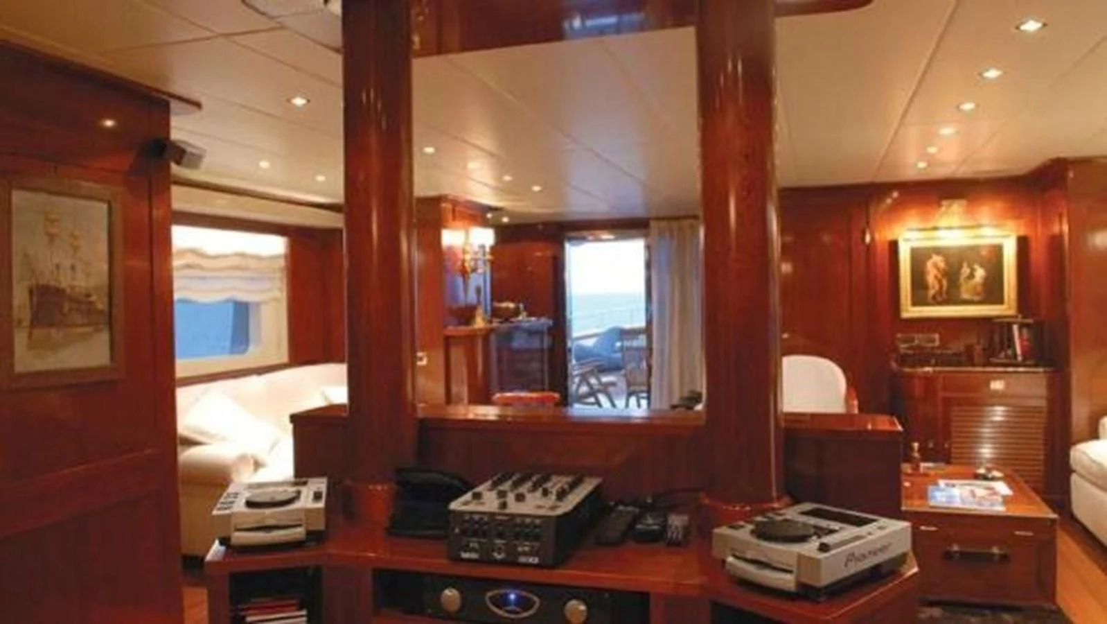 a room with a desk and a printer aboard DADDY SHANE Yacht for Sale