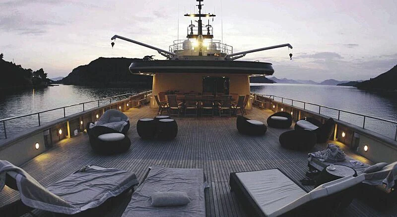 a boat on a deck aboard DADDY SHANE Yacht for Sale