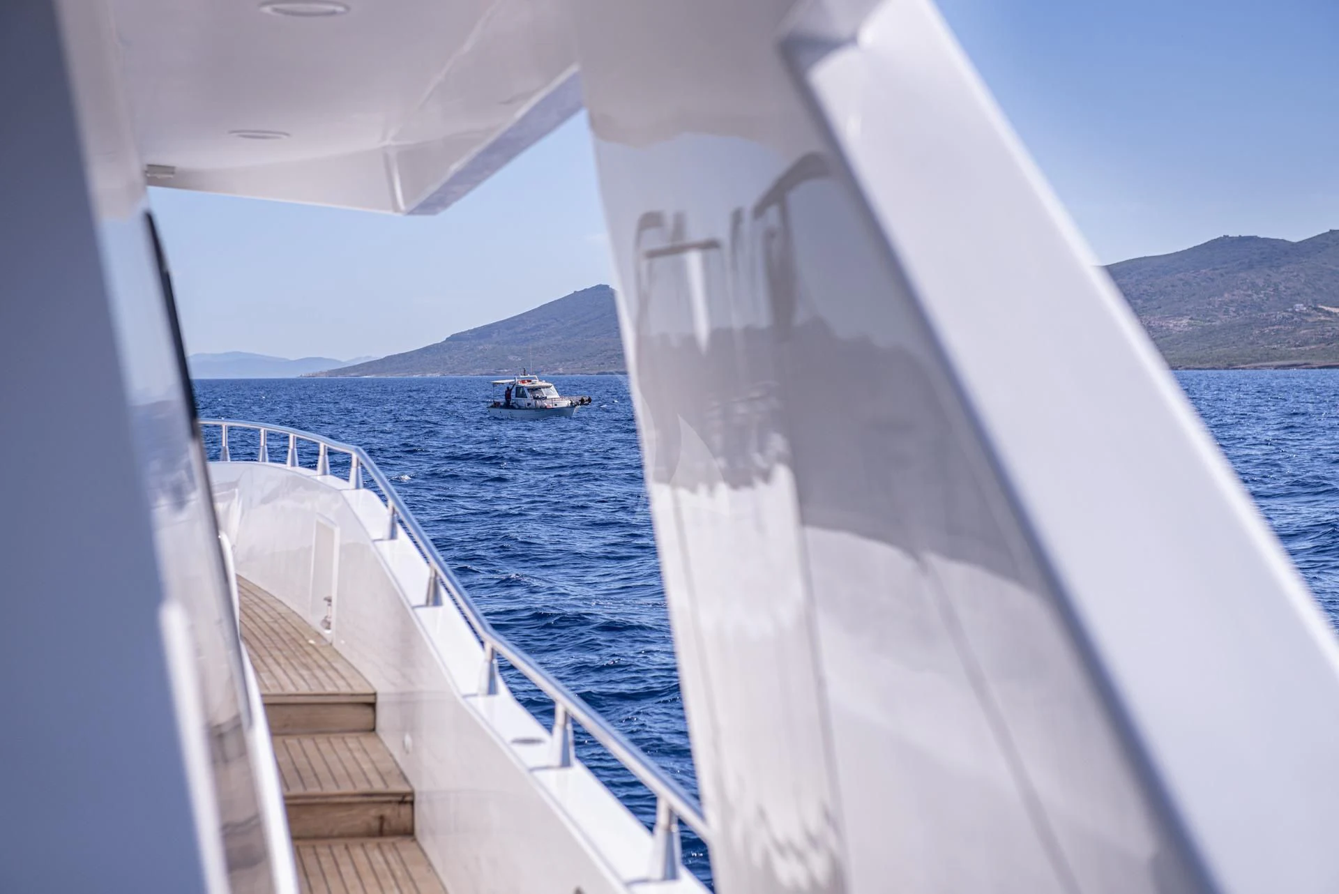 a boat on the water aboard WISH Yacht for Sale