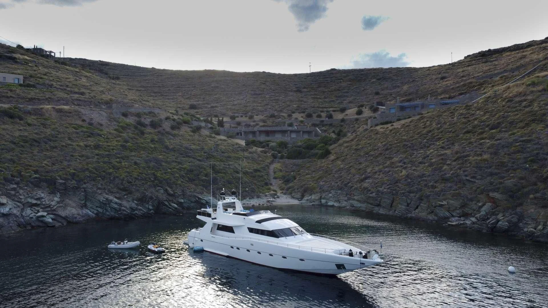 a boat on the water aboard WISH Yacht for Sale