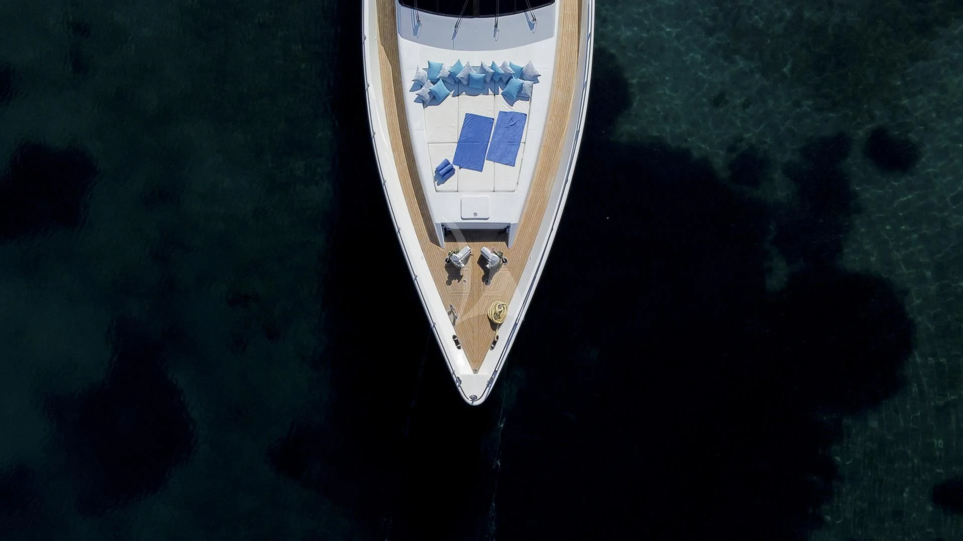 a football ball on a field aboard WISH Yacht for Sale