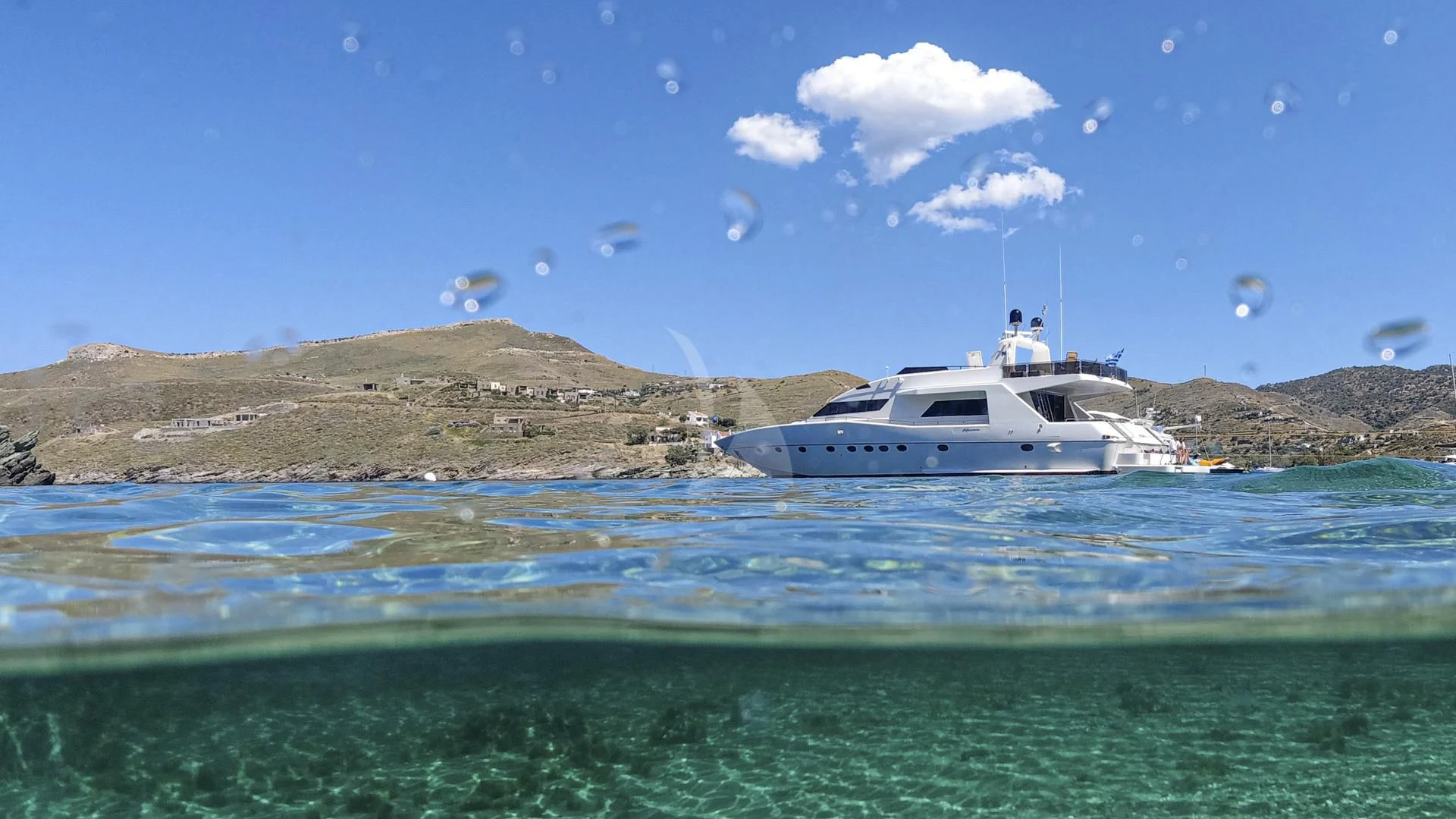 a boat in the water aboard WISH Yacht for Sale