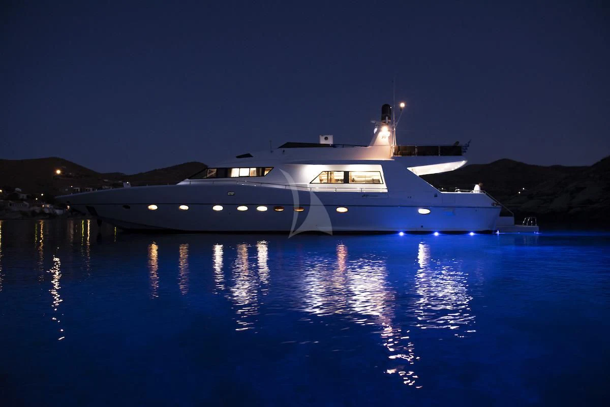 a boat on the water aboard WISH Yacht for Sale