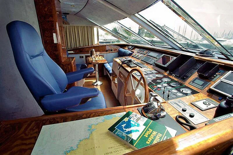 a room with a large window aboard WISH Yacht for Sale