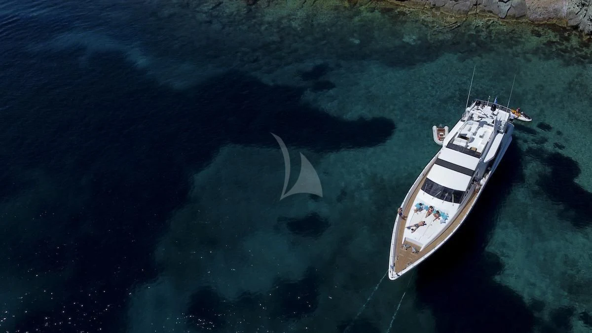 a boat in the water aboard WISH Yacht for Sale