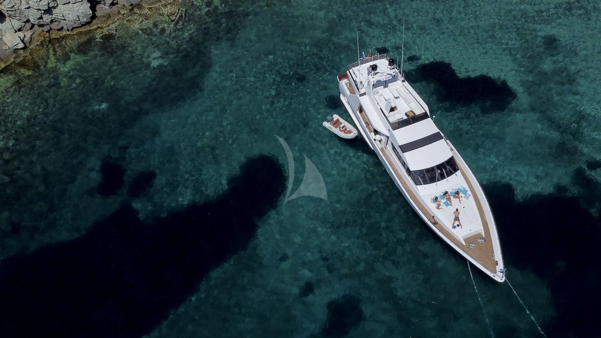 a ship in the water aboard WISH Yacht for Sale