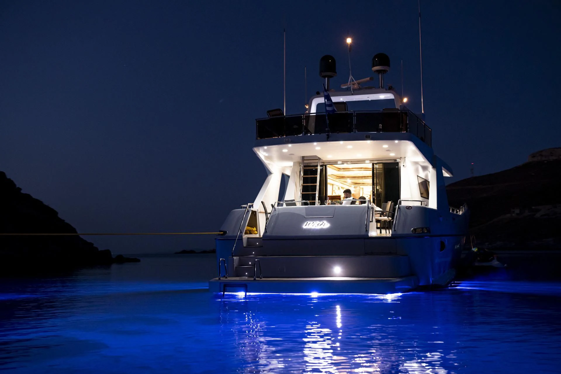 a boat on the water aboard WISH Yacht for Sale