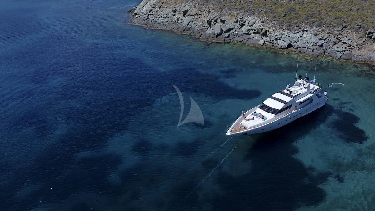 a boat sailing on the sea aboard WISH Yacht for Sale